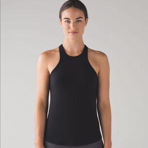 Lululemon Simply Bare High Neck Tank Black 4 EUC